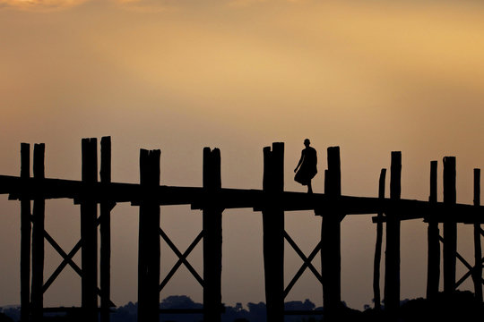 At Ubein bridge, Myanmar.
