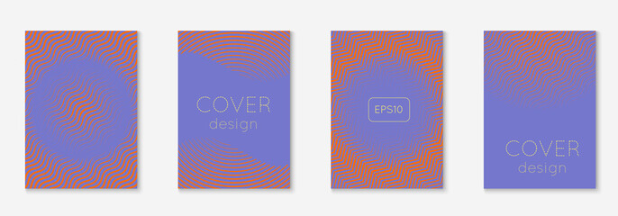 Minimal trendy cover template set. Futuristic layout with halftones. Geometric minimal cover template for book, catalog and annual. Minimalistic colorful gradients. Abstract business illustration.