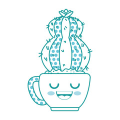 houseplant in pot happy kawaii character