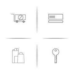 Interface simple linear icon set.Simple outline icons