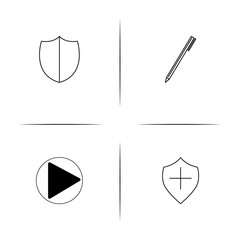 Interface simple linear icon set.Simple outline icons