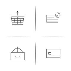 Interface simple linear icon set.Simple outline icons