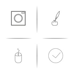 Interface simple linear icon set.Simple outline icons