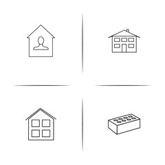 Buildings And Constructions simple linear icon set.Simple outline icons