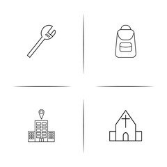 Buildings And Constructions simple linear icon set.Simple outline icons