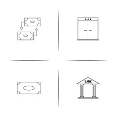 Banking, Finance And Money simple linear icon set.Simple outline icons