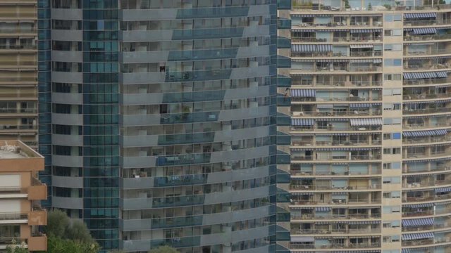 Zoom in of two apartment blocks