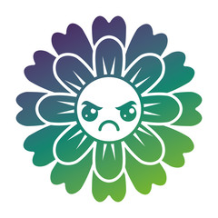 flower kawaii cartoon cute petals vector illustration gradient color design