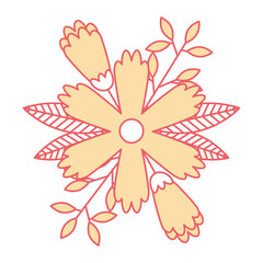 flower leaves and branches natural ornament vector illustration