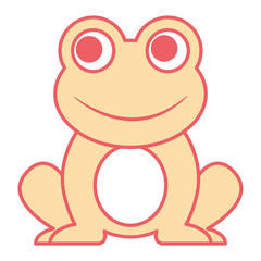 frog cute animal sitting cartoon vector illustration