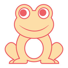 Fototapeta premium frog cute animal sitting cartoon vector illustration