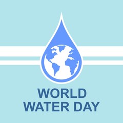 world water day. sticker. poster. vector editable. minimalist