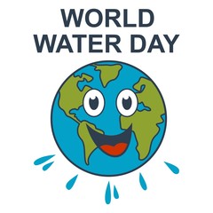 world water day. sticker. poster. vector editable. minimalist