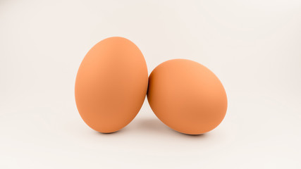 Egg on a white background.,3d rendered
