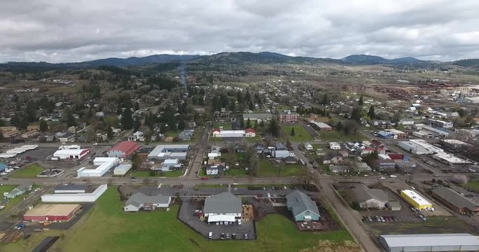 Philomath Oregon flying West over Mary's River Park