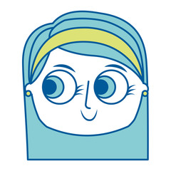 Obraz premium beautiful young teenager happy face girl smiling vector illustration green image