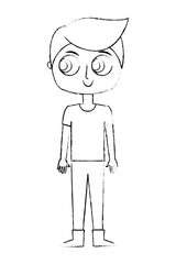 cartoon boy teenager character cartoon vector illustration sketch image