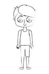 cartoon boy teenager character cartoon vector illustration sketch image