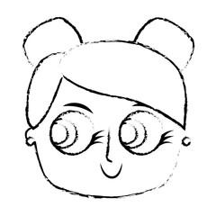 beautiful young teenager happy face girl smiling vector illustration sketch image