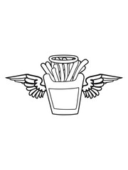 engel himmel tot heilig flügel fliegen pommes frites fast food lecker essen hunger snack