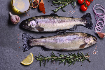 Fish trout with spices and lemon