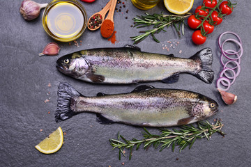 Fish trout with spices and lemon