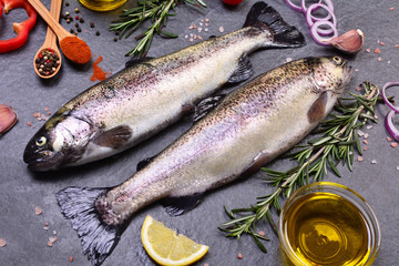 Fish trout with spices and lemon