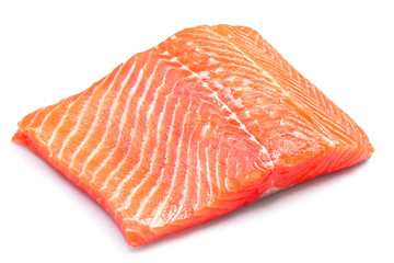 Salmon steak on a white background