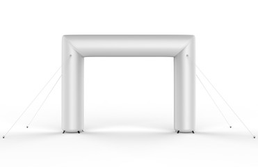 Square inflatable Archway Running sports Event Entrance Finish Line Triathlon Arch gate. 3d render illustration. 
