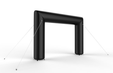Square inflatable Archway Running sports Event Entrance Finish Line Triathlon Arch gate. 3d render illustration. 
