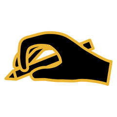 hand writer with pen isolated icon