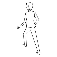 businessman walking avatar character vector illustration design