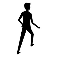 businessman walking avatar character vector illustration design