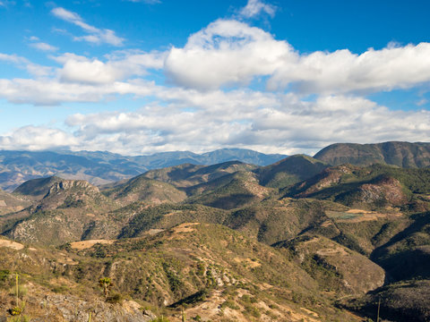 Hill landscape in Oaxaca province, Mexico, Hierve el Agua