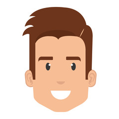young man head avatar character vector illustration design