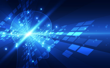 Fototapeta premium Artificial intelligence. AI digital technology in future. Virtual concept. vector illustration background.