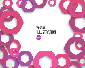 Vector abstract background of red hexagon