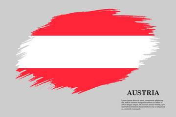 Austria Grunge styled flag. Brush stroke background