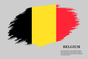 belgium Grunge styled flag. Brush stroke background