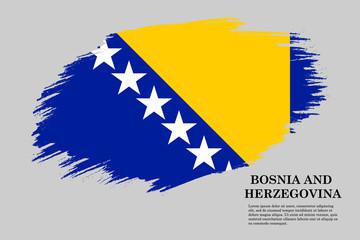 bosnia Grunge styled flag. Brush stroke background