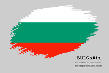 bulgaria Grunge styled flag. Brush stroke background