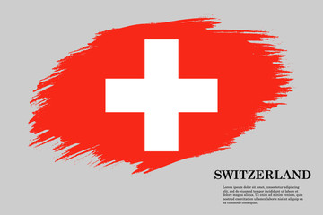 Obraz premium flaga szwajcarii w stylu grunge. Tło obrysu pędzla