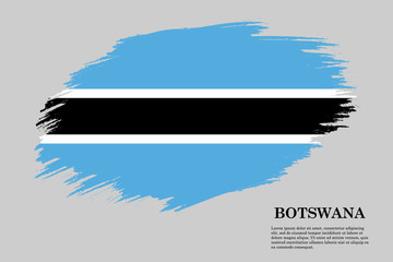 botswana Grunge styled flag. Brush stroke background