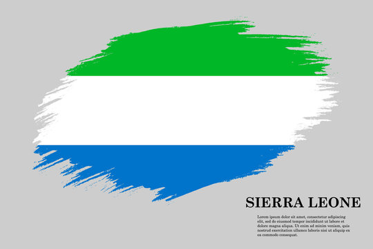 Sierra Leone Grunge styled flag. Brush stroke background
