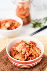 Kimchi cabbage (Korean food) in a bowl