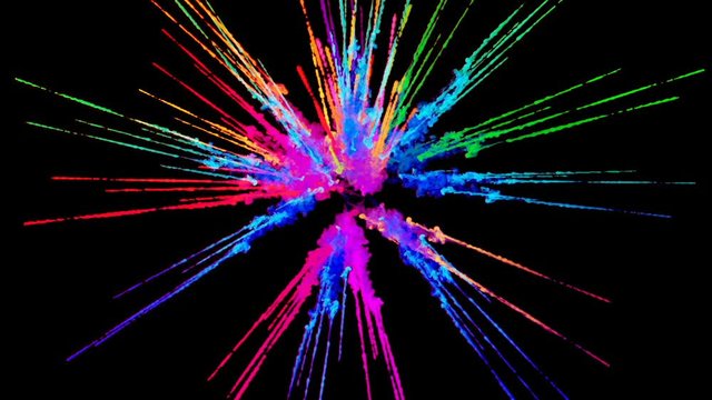 firework of paint, explosion of colorful powder isolated on black background. 3d animation as a colorful abstract background. Rainbow colors 2