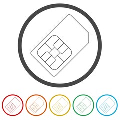 Sim card icon, 6 Colors Included