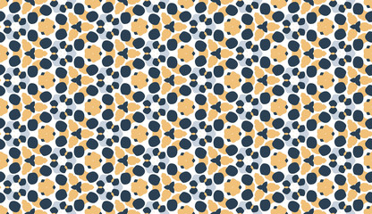 Retro geometric pattern in repeat. Fabric print. Seamless background, mosaic ornament, vintage style.