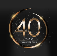 Fototapeta na wymiar Template Logo 40 Years Anniversary Vector Illustration