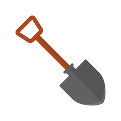 Tourist shovel icon. Flat vector cartoon illustration. Objects isolated on white background.